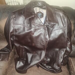 Men's Dark Brown Leather Bomber Jacket
